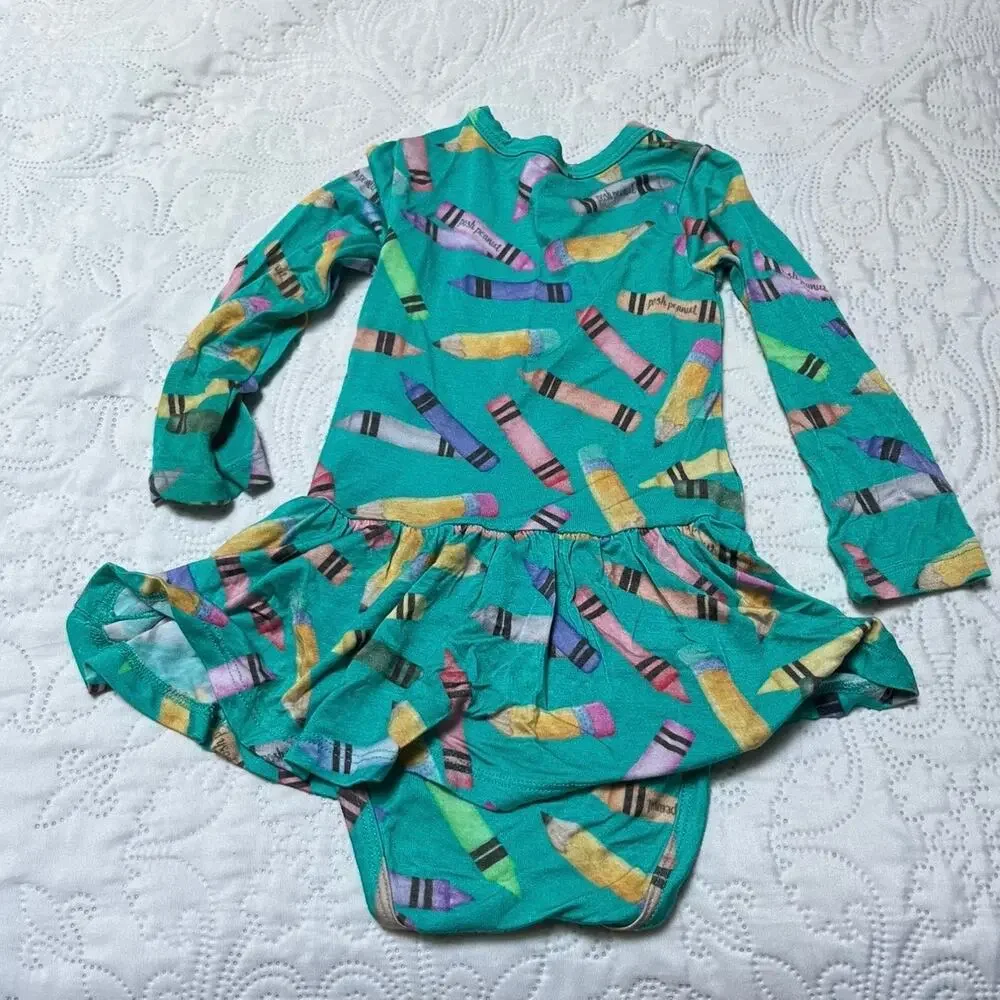 Posh Peanut Back to School Twirl Skirt Bodysuit Size 12-18m